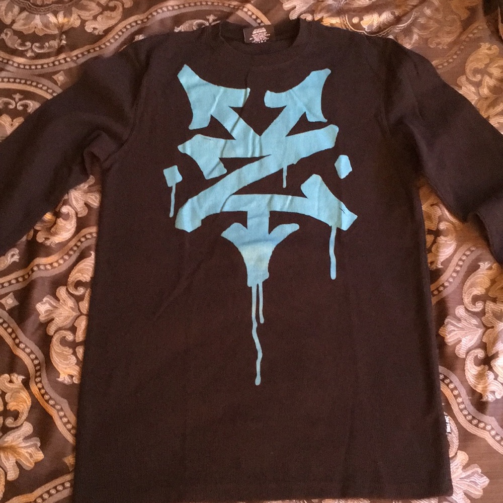 Zoo York Black Tee with Aqua Design